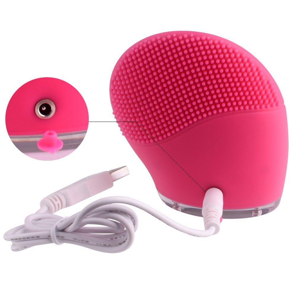 Portable sonic facial cleansing brush for radiant skin