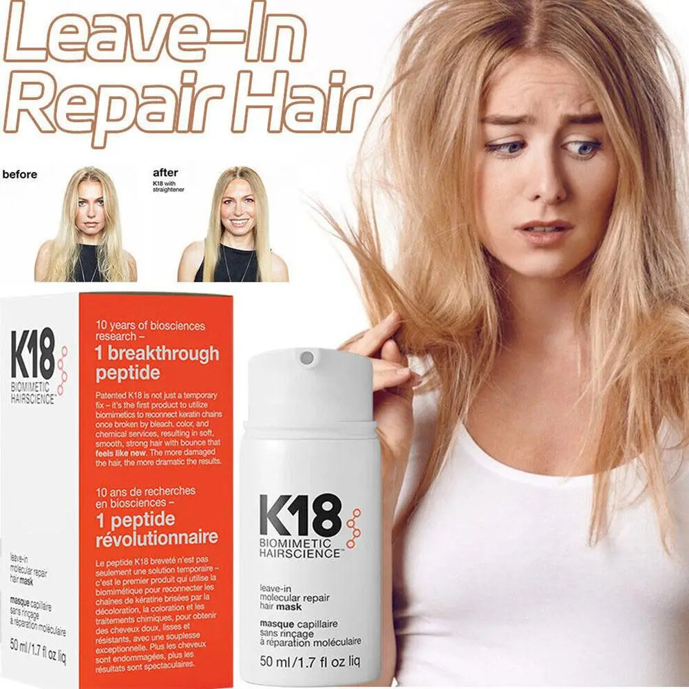 Benefits of the K18 leave-in mask for damaged hair.