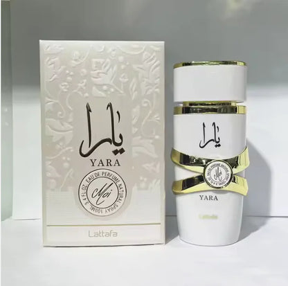 yara lattafa perfume on a dark background, emphasizing its elegance